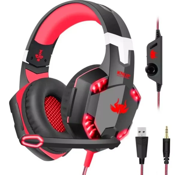 Fone De Ouvido Gamer Headset Knup Kp-455A Com Led Microfone - Imagem 11