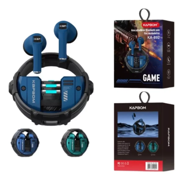Fone De Ouvido Bluetooth Gamer Ka-791 Caixa Metal Sem Fio - Imagem 5