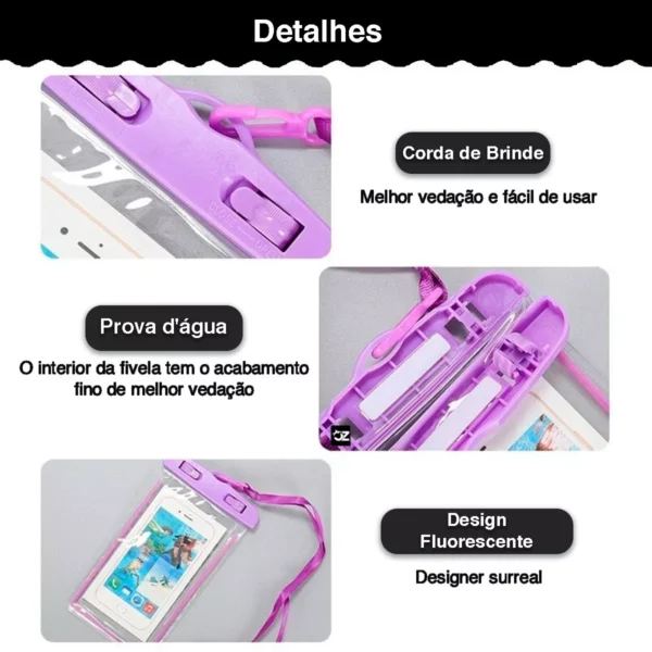 Bolsa Case Prova Dágua Celular Universal Impermeável - Imagem 10