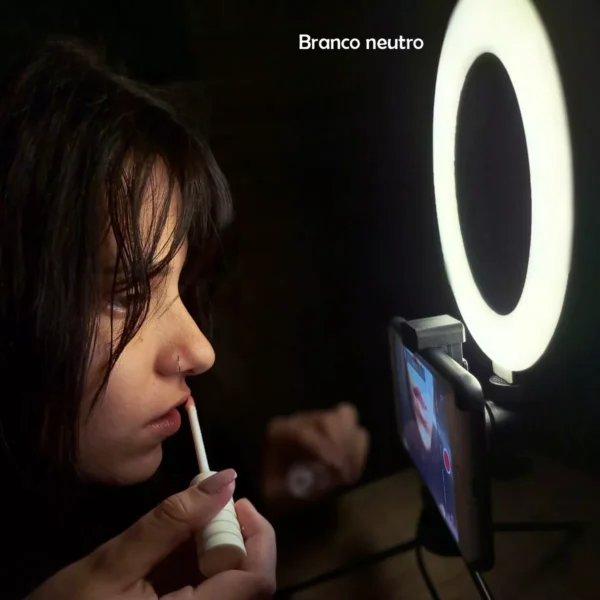 Iluminador Ring Light 6 Polegadas Com Suporte P/ Celular - Imagem 10