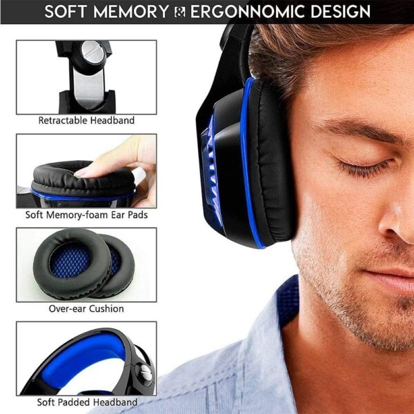 Fone De Ouvido Gamer Headset Knup Kp-455A Com Led Microfone - Imagem 4