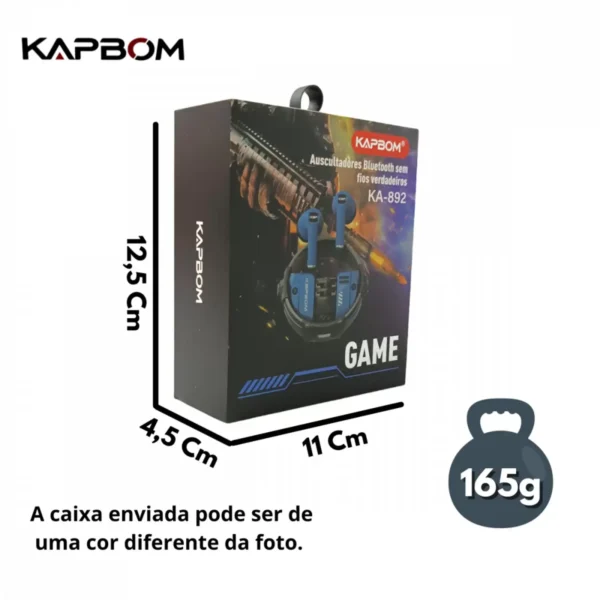 Fone De Ouvido Bluetooth Gamer Ka-791 Caixa Metal Sem Fio - Imagem 3