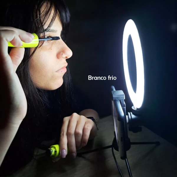 Iluminador Ring Light 6 Polegadas Com Suporte P/ Celular - Imagem 11