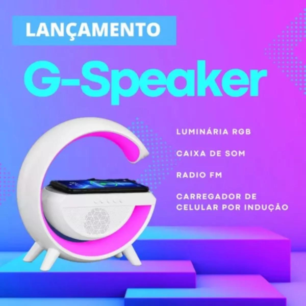 Luminária De Mesa G Speaker Smart Station Bluetooth C/ Som - Imagem 10