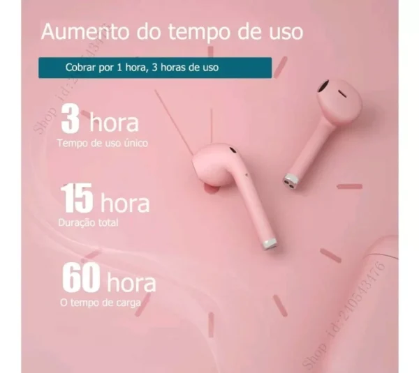 Fone De Ouvido Bluetooth I12 Tws Sem Fio Touch Recarregável - Imagem 10