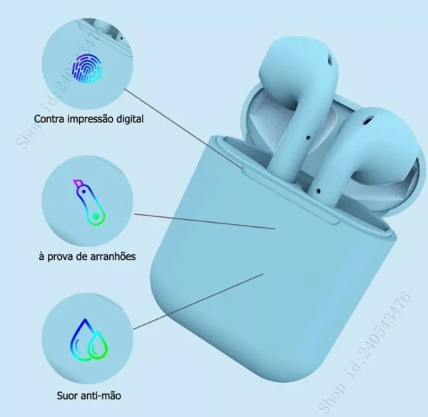 Fone De Ouvido Bluetooth I12 Tws Sem Fio Touch Recarregável - Imagem 11