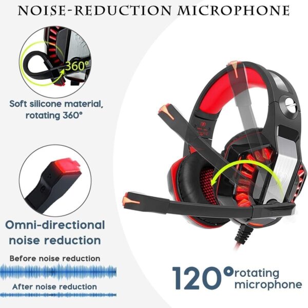 Fone De Ouvido Gamer Headset Knup Kp-455A Com Led Microfone - Imagem 12