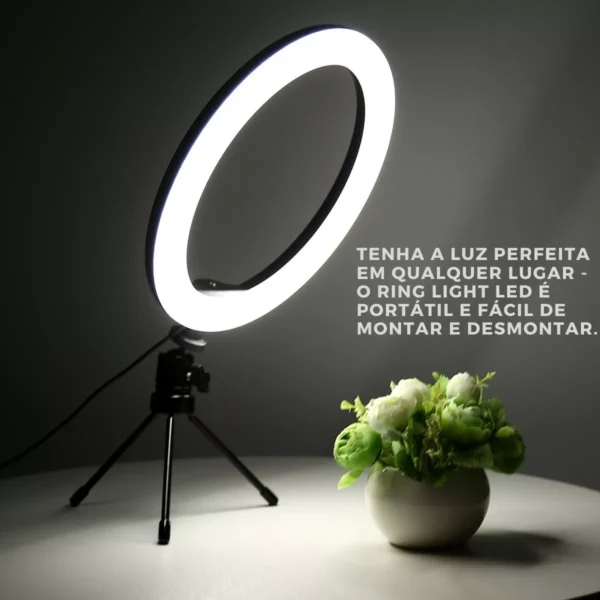 Iluminador Ring Light 6 Polegadas Com Suporte P/ Celular - Imagem 3