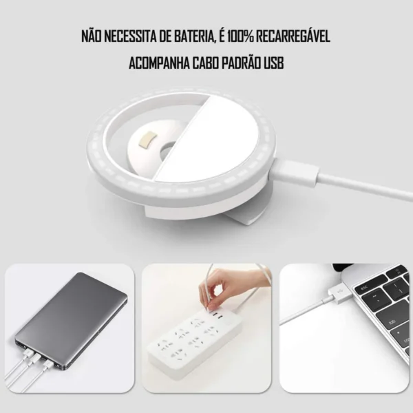 Mini Ring Light Selfie Com Luz De Led Para Celular - Imagem 3