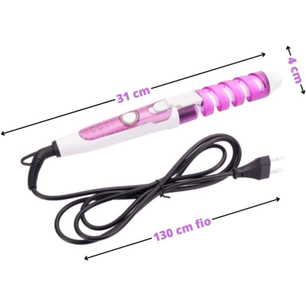 Cacheador Modelador Cabelo Cachos Ondulador Espiral Bivolt - Imagem 3