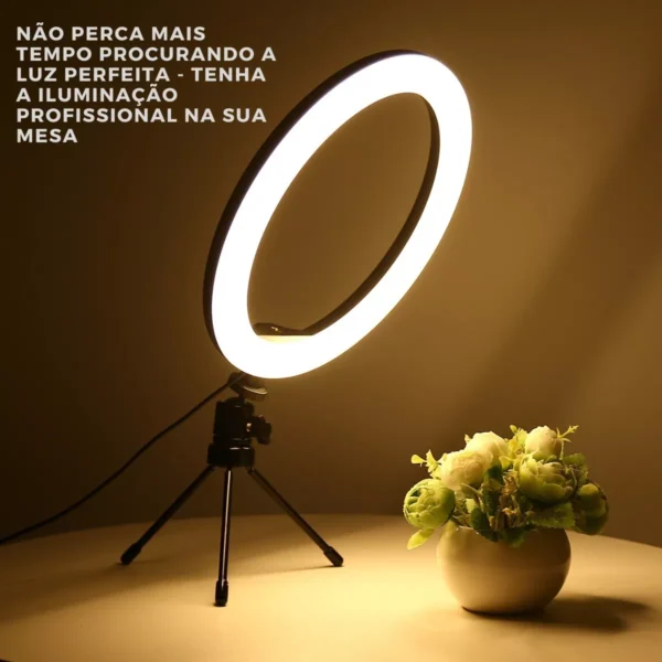 Iluminador Ring Light 6 Polegadas Com Suporte P/ Celular - Imagem 4