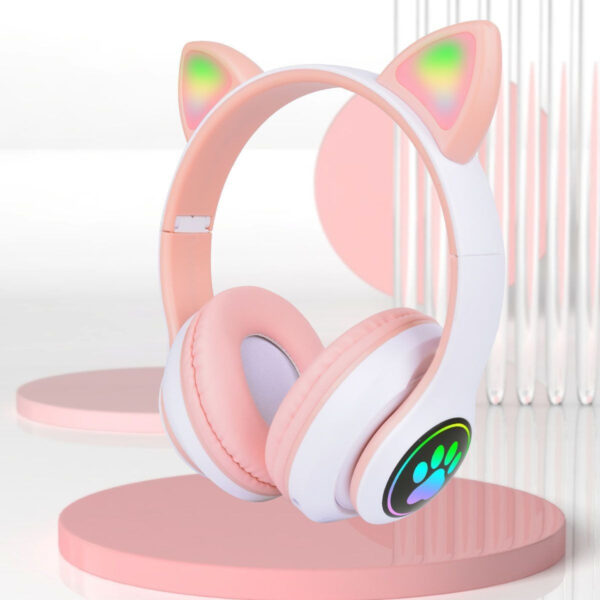 Fone De Ouvido Bluetooth Orelha Gatinho Infantil Led Sem Fio - Imagem 3