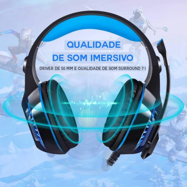 Headset Gamer Knup Kp-491 Com Led Microfone - Imagem 5