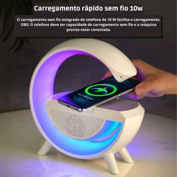 Luminária De Mesa G Speaker Smart Station Bluetooth C/ Som - Imagem 5
