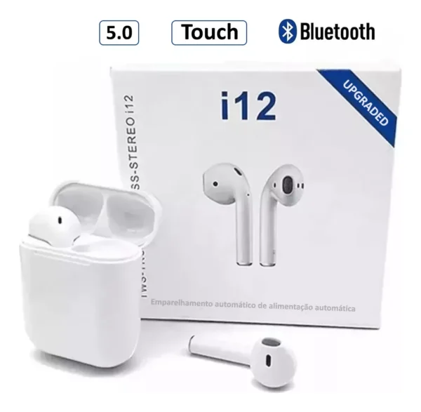 Fone De Ouvido Bluetooth I12 Tws Sem Fio Touch Recarregável - Imagem 4