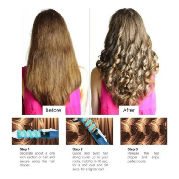 Cacheador Modelador Cabelo Cachos Ondulador Espiral Bivolt - Imagem 7