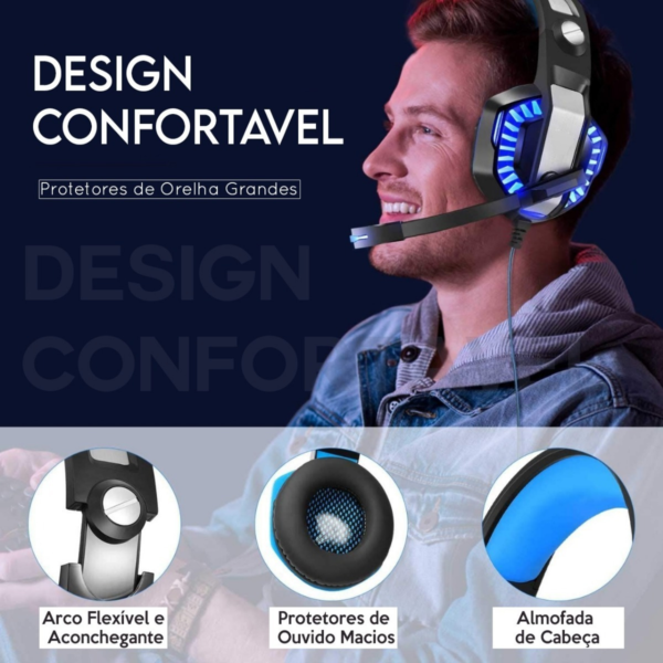Headset Gamer Knup Kp-491 Com Led Microfone - Imagem 7