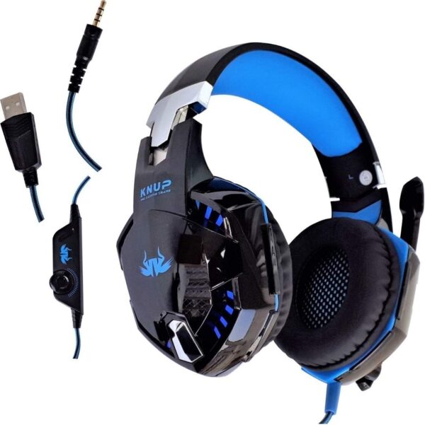 Fone De Ouvido Gamer Headset Knup Kp-455A Com Led Microfone - Imagem 6