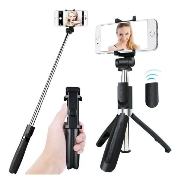 Tripé Bluetooth Mini 360º Pau De Selfie 3em 1 Celular - Imagem 10