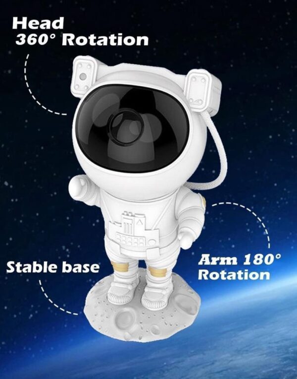 Projetor Astronauta Lua Galaxia Infantil Abajur Led Menino - Imagem 3