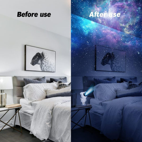 Projetor Astronauta Lua Galaxia Infantil Abajur Led Menino - Imagem 5