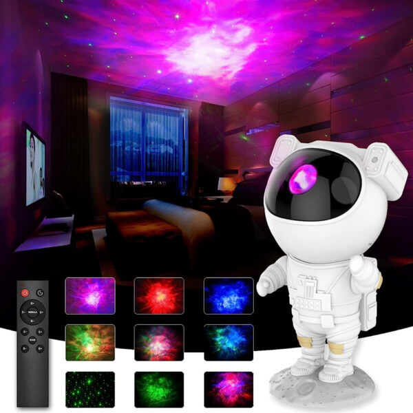 Projetor Astronauta Lua Galaxia Infantil Abajur Led Menino - Imagem 8