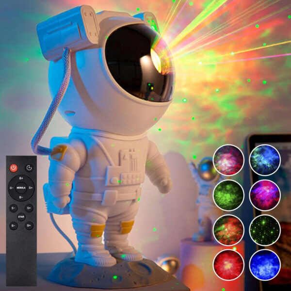 Projetor Astronauta Lua Galaxia Infantil Abajur Led Menino - Imagem 9