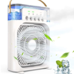 Ventilador Portátil Umidificador Climatizador Led Água e Gelo